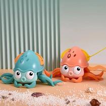 Polvo Fujão Brinquedo Infantil De Corda Com Luz E Movimento Para Banho Água Chão Criança Pequena