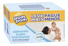 Pom Pom Sabonete Infantil em Barra Hidratante Manteiga de Karité - 5 Unidades