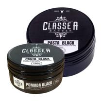 Pomada Black Classe A Barber 160g Disfarça Fios Brancos e Modela o Dia Todo Pomada Black Classe A Barber 160g Disfarça Fios Brancos e Modela o Dia Todo