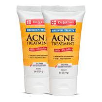 Pomada de enxofre de tratamento da acne De La Cruz, pacote com 2 unidades, 75 ml