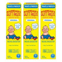 Pomada para assaduras Boudreaux's Butt Paste 120mL, pacote com 3