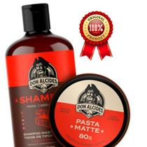 Pomada Pasta Matte + Shampoo 2 em 1 Barba Negra Don Alcides