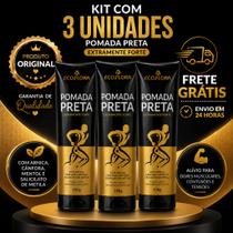 Pomada Preta Eco Flora Original Kit 3un Extra Forte Alivio Rapido 150g