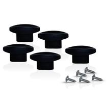 Pomel Puxador de Tampa contém Parafusos 5 peças Preto