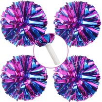 Pomons Lovecheer, 4 peças, rosa choque, azul, metálico, 33 cm