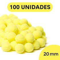 Pompom Amarelo Gema - 20Mm Pacote Com 100 Unidades - Nybc