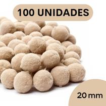Pompom Bege Areia - 20Mm Pacote Com 100 Unidades - Nybc