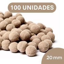 Pompom Bege Escuro - 20Mm Pacote Com 100 Unidades - Nybc