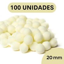Pompom Bege Natural - 20Mm Pacote Com 100 Unidades - Nybc