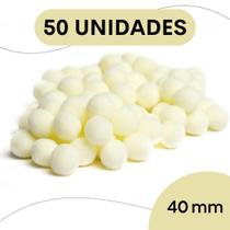 Pompom Bege Natural - 40Mm Pacote Com 50 Unidades - Nybc