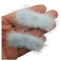 Pompom bigode 30mm x 70mm cor azul bebê unidade Pompom bigode 30mm x 70mm cor azul bebê unidade