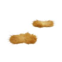 Pompom bigode 30mm x 70mm cor bege unidade