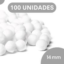 Pompom Branco - 14Mm Pacote Com 100 Unidades - Nybc