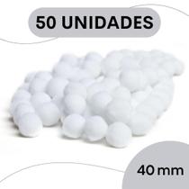 Pompom Branco - 40Mm Pacote Com 50 Unidades - Nybc
