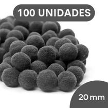 Pompom Cinza Escuro - 20Mm Pacote Com 100 Unidades - Nybc