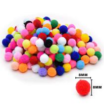 Pompom Colorido 8mm - 200 Unidades