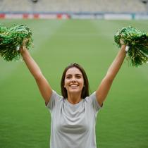 Pompom Metalizado Cores do Brasil Verde e Amarelo para Torcida