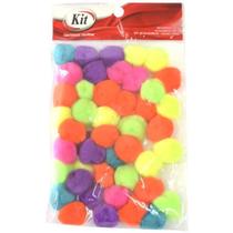 Pompom Multicolor Nº 3 20MM com 45 Unidades para Artesanato