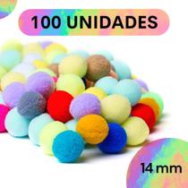 Pompom Multicolorido - 14Mm Pacote Com 100 Unidades - Nybc