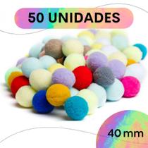 Pompom Multicolorido - 40Mm Pacote Com 50 Unidades - Nybc