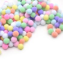 Pompom Multicolorido Tons Pasteis 14mm - 100 Unidades