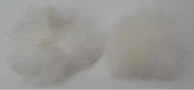 Pompom pelo baixo c/ alca ref 4431/3 2 unid cor off white Pompom pelo baixo c/ alca ref 4431/3 2 unid cor off white