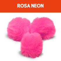 Pompom - Pelúcia 70 Mm - 30 Unidades - Rosa Neon - Nº: 03 - Nybc