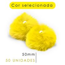 Pompom - Pelúcia Amarelo Gema 50 Mm - C/50 Unidades - Nybc