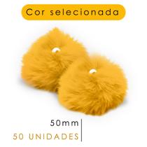 Pompom - Pelúcia Amarelo Ouro 50 Mm - C/50 Unidades - Nybc
