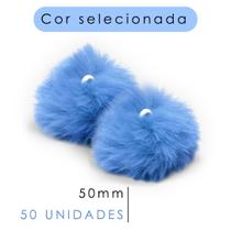 Pompom - Pelúcia Azul Céu 50 Mm - C/50 Unidades - Nybc