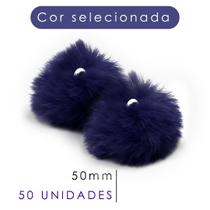 Pompom - Pelúcia Azul Marinho 50 Mm - C/50 Unidades - Nybc