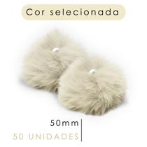 Pompom - Pelúcia Bege Natural 50 Mm - C/50 Unidades - Nybc