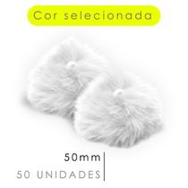 Pompom - Pelúcia Branco 50 Mm - C/50 Unidades - Nybc