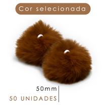 Pompom - Pelúcia Marrom Havana 50 Mm - C/50 Unidades - Nybc