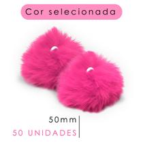 Pompom - Pelúcia Rosa Neon 50 Mm - C/50 Unidades - Nybc