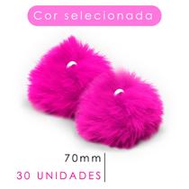 Pompom - Pelúcia Rosa Neon - 70 Mm - 30 Unidades - Nybc