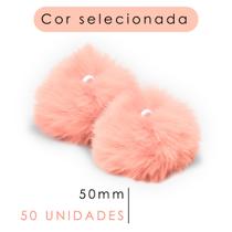 Pompom - Pelúcia Salmão 50 Mm - C/50 Unidades - Nybc