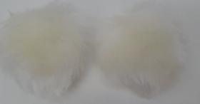 Pompom Pelúcia Sem Alça 60mm - 2 Unidades - Cor Off White