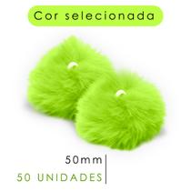 Pompom - Pelúcia Verde Neon 50 Mm - C/50 Unidades - Nybc