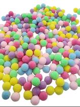 Pompom poliéster 10mm Candy Colors com 1000 unidades - Comercial Apetrechos