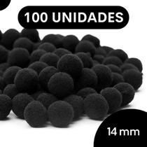 Pompom Preto - 14Mm Pacote Com 100 Unidades - Nybc Pompom Preto - 14Mm Pacote Com 100 Unidades - Nybc
