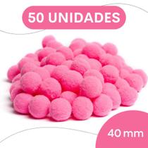 Pompom Rosa Chiclete - 40Mm Pacote Com 50 Unidades - Nybc