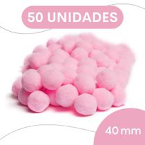 Pompom Rosa Claro - 40Mm Pacote Com 50 Unidades - Nybc