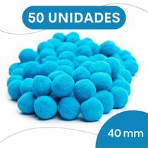 Pompom Turquesa Escuro - 40Mm Pacote Com 50 Unidades - Nybc