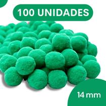 Pompom Verde Bandeira - 14Mm Pacote Com 100 Unidades - Nybc