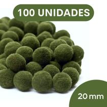 Pompom Verde Musgo - 20Mm Pacote Com 100 Unidades - Nybc