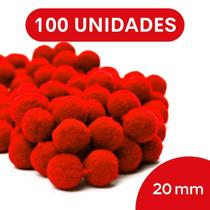 Pompom Vermelho - 20Mm Pacote Com 100 Unidades - Nybc