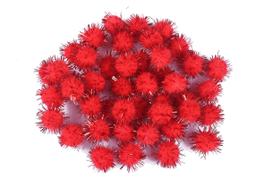 Pompons decorativos YYCRAFT 100 unidades de glitter vermelho de 25 mm
