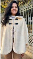 PONCHO CAPA PELERINE PELE PELÚCIA PELINHO Branco. Tam. Único. PONCHO CAPA PELERINE PELE PELÚCIA PELINHO Branco. Tam. Único.