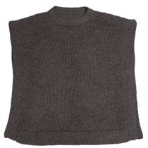 Poncho Curto Alpaca com Gola Cinza Poncho Curto Alpaca com Gola Cinza